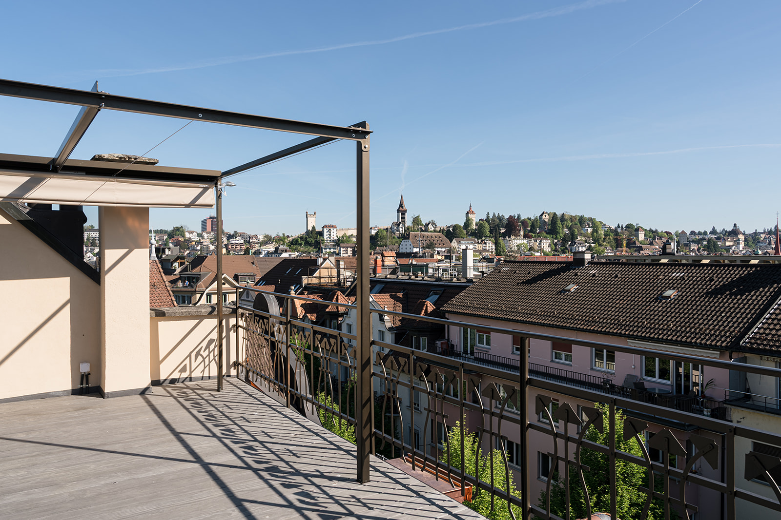 Anno 1907 – Dachterrasse mit Blick auf die Luzerner Altstadt